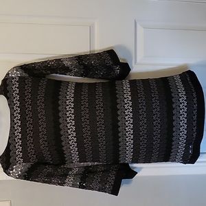 Emma & Michelle Lined Crochet Bell Sleeve Dress